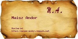 Maisz Andor névjegykártya